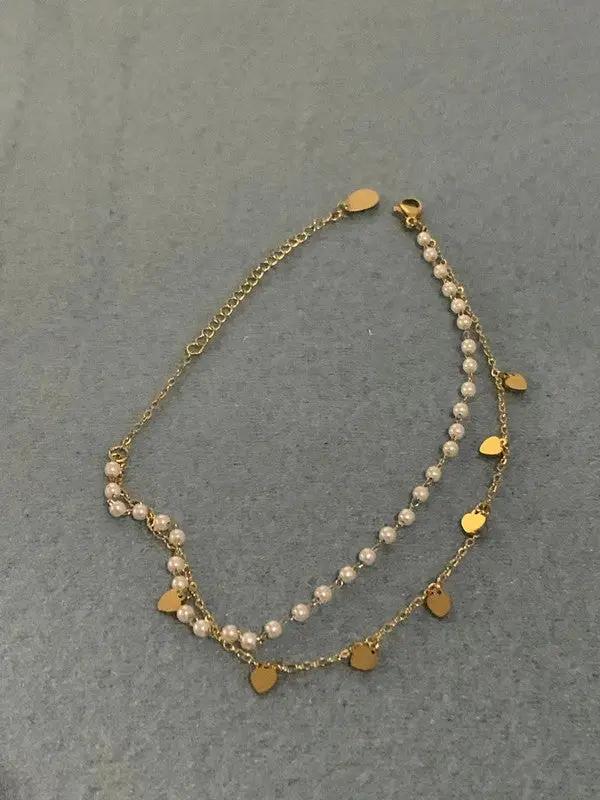 Bracelet Perles et Cœur Ajustable