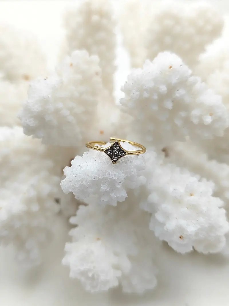 Druzy Diamond Twisted Ring