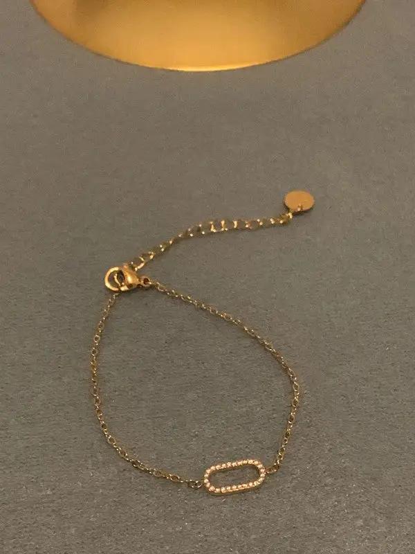 Bracelet à chaîne fine en cuivre et Zircon brillant incrusté, bijoux à main de Style Simple