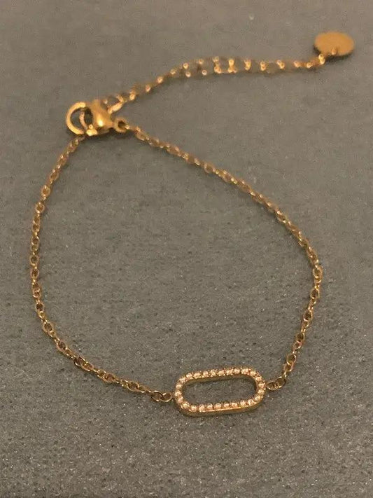 Bracelet à chaîne fine en cuivre et Zircon brillant incrusté, bijoux à main de Style Simple