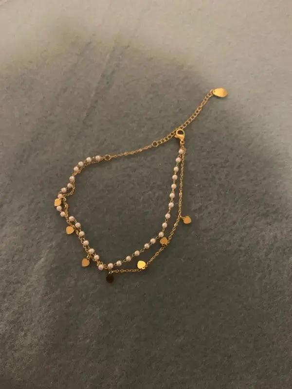 Bracelet Perles et Cœur Ajustable