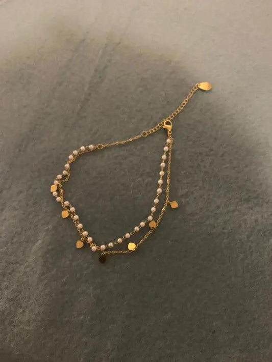 Bracelet Perles et Cœur Ajustable