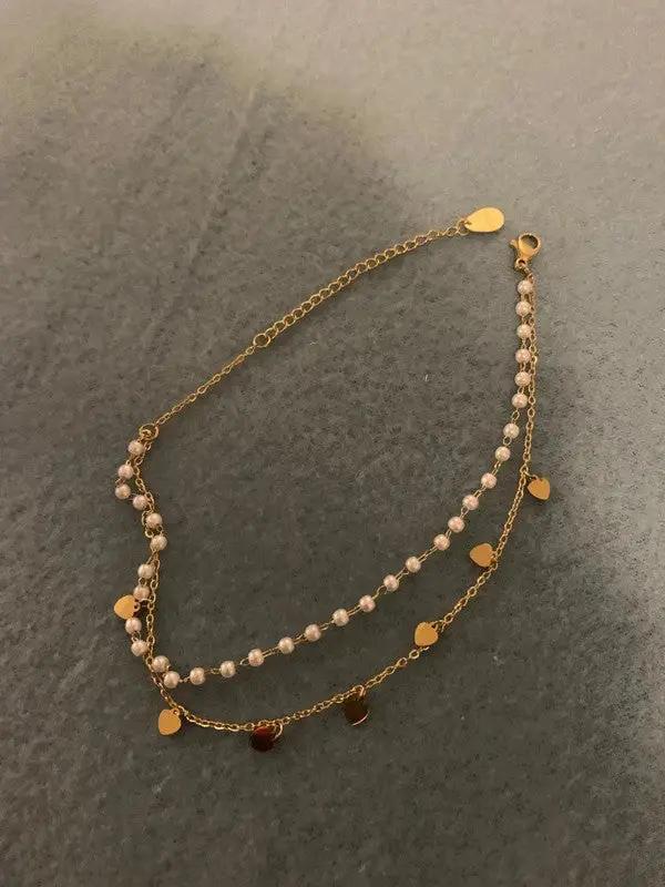 Bracelet Perles et Cœur Ajustable