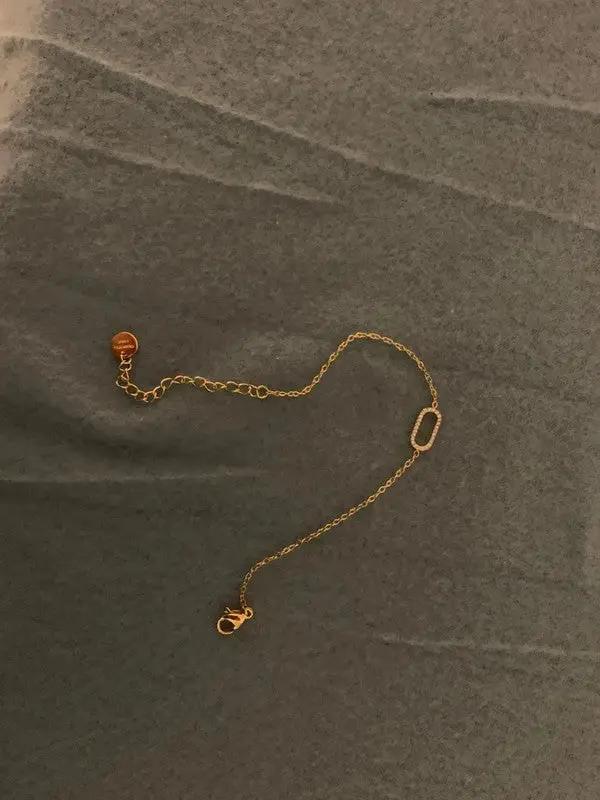 Bracelet à chaîne fine en cuivre et Zircon brillant incrusté, bijoux à main de Style Simple