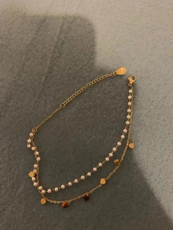 Bracelet Perles et Cœur Ajustable