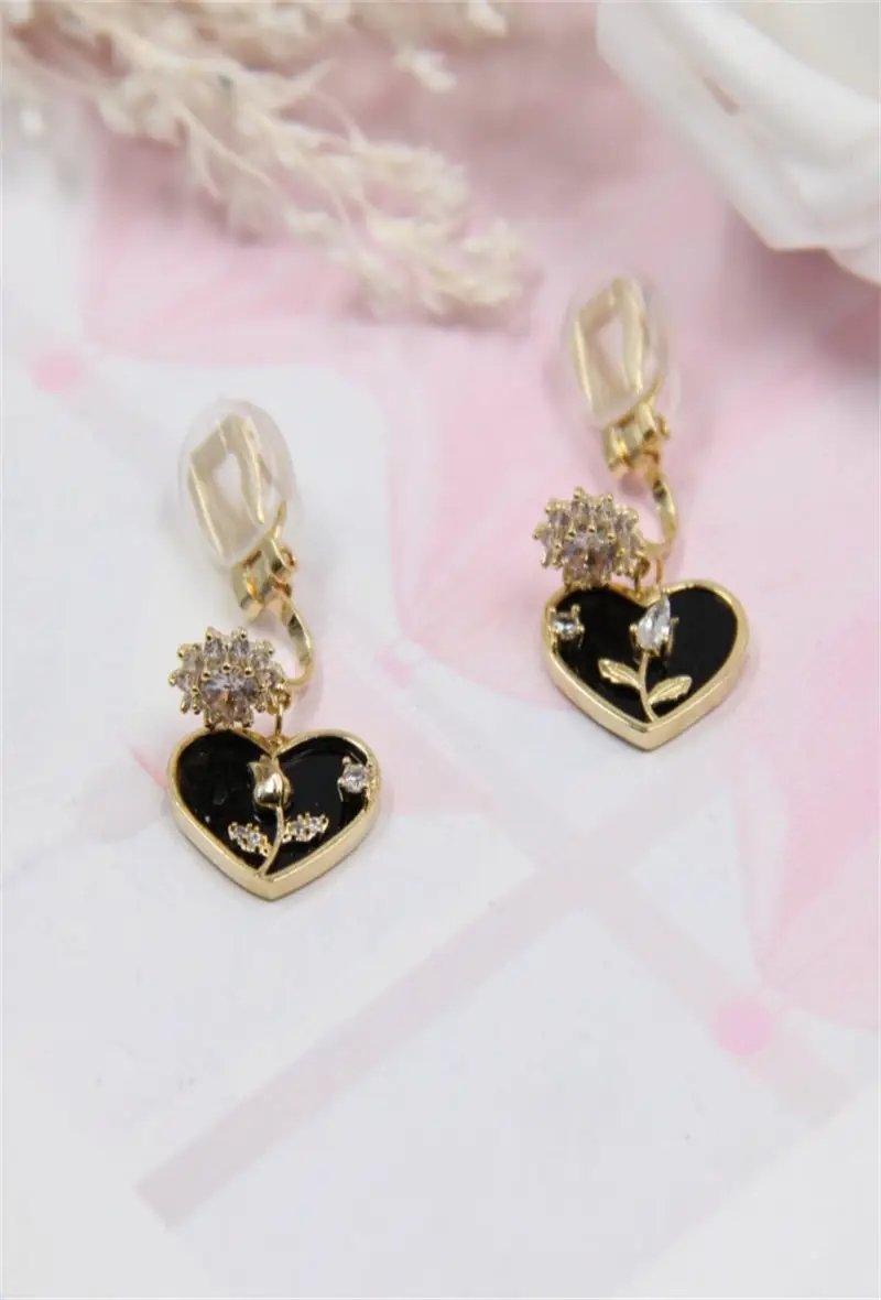 heart-shaped costume earrings