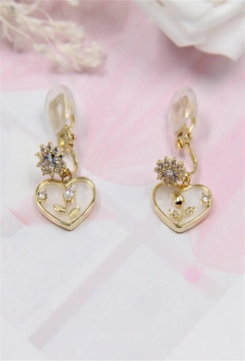 heart-shaped costume earrings