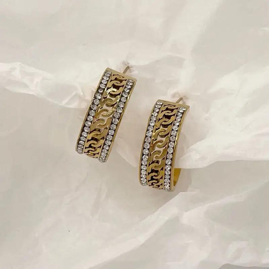 fancy earrings with diamond line