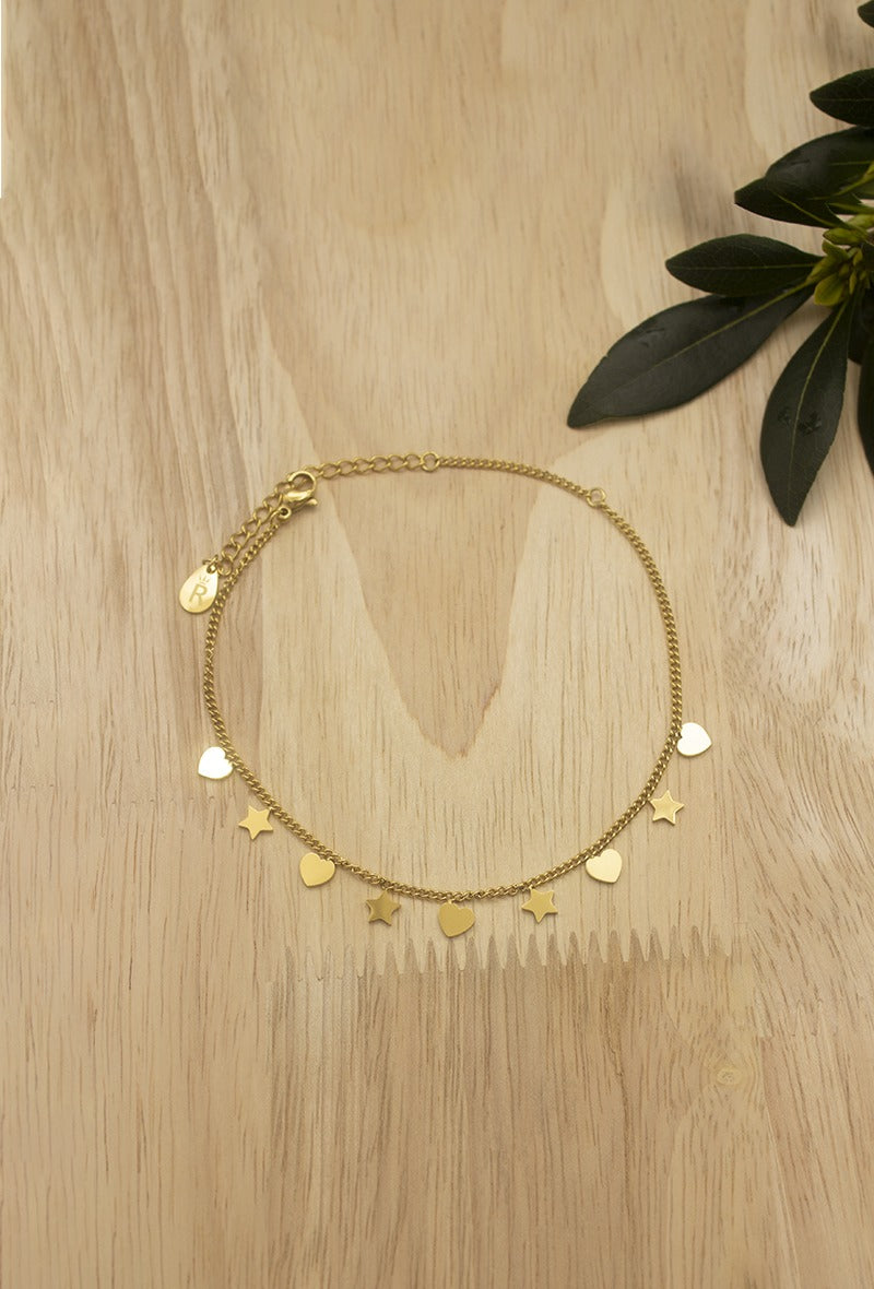 red tree bracelet, gold plating